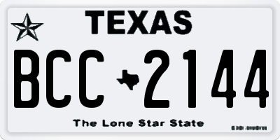 TX license plate BCC2144