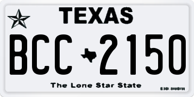 TX license plate BCC2150