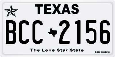 TX license plate BCC2156