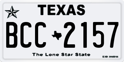 TX license plate BCC2157