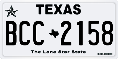 TX license plate BCC2158