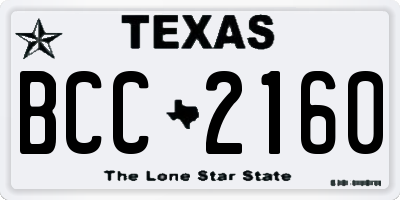 TX license plate BCC2160