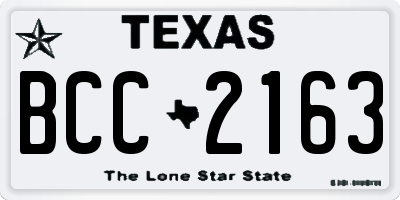 TX license plate BCC2163