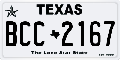TX license plate BCC2167