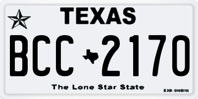 TX license plate BCC2170