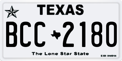 TX license plate BCC2180