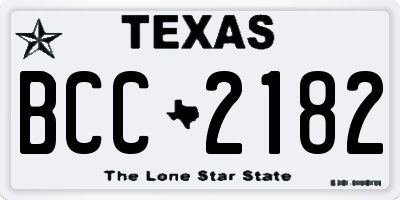 TX license plate BCC2182
