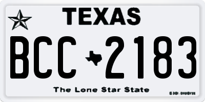 TX license plate BCC2183
