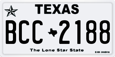 TX license plate BCC2188