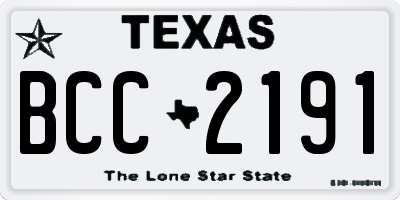 TX license plate BCC2191