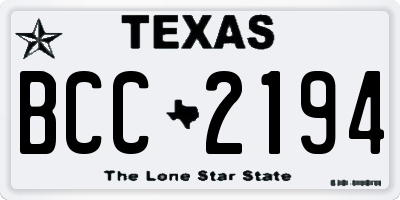 TX license plate BCC2194
