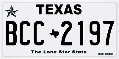 TX license plate BCC2197