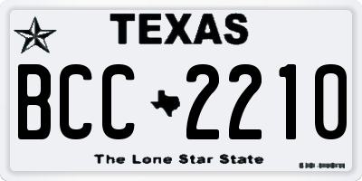 TX license plate BCC2210