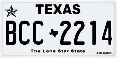 TX license plate BCC2214