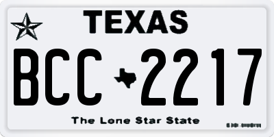 TX license plate BCC2217