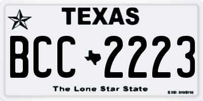 TX license plate BCC2223