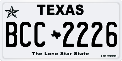 TX license plate BCC2226