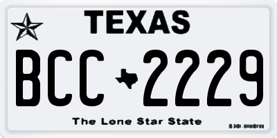 TX license plate BCC2229
