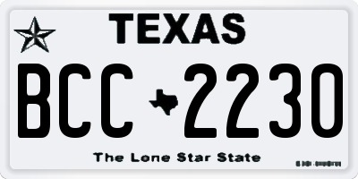 TX license plate BCC2230