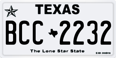 TX license plate BCC2232