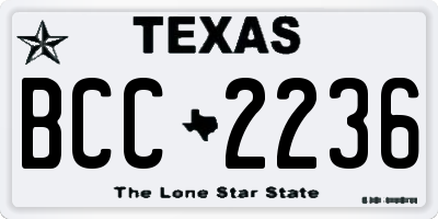 TX license plate BCC2236