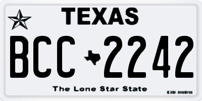 TX license plate BCC2242