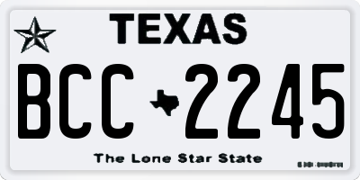 TX license plate BCC2245