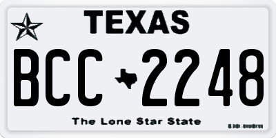 TX license plate BCC2248