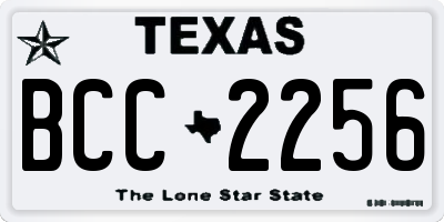 TX license plate BCC2256