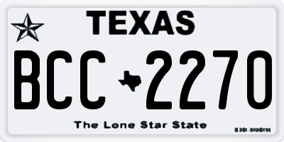 TX license plate BCC2270