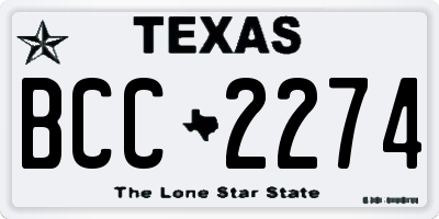 TX license plate BCC2274
