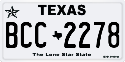 TX license plate BCC2278