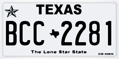 TX license plate BCC2281