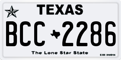 TX license plate BCC2286