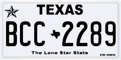 TX license plate BCC2289