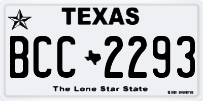 TX license plate BCC2293