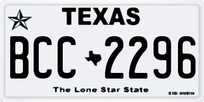 TX license plate BCC2296