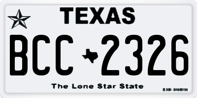 TX license plate BCC2326