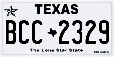 TX license plate BCC2329