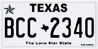 TX license plate BCC2340