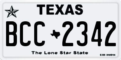 TX license plate BCC2342