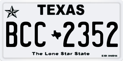 TX license plate BCC2352