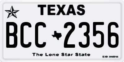 TX license plate BCC2356