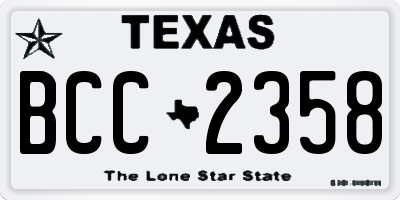TX license plate BCC2358