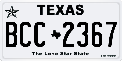 TX license plate BCC2367