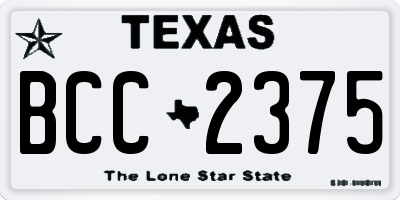 TX license plate BCC2375