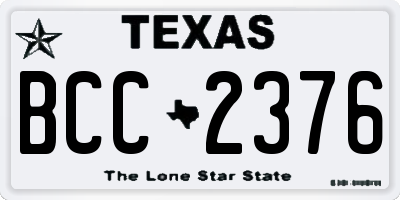 TX license plate BCC2376