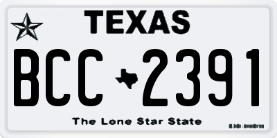 TX license plate BCC2391