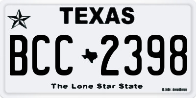 TX license plate BCC2398