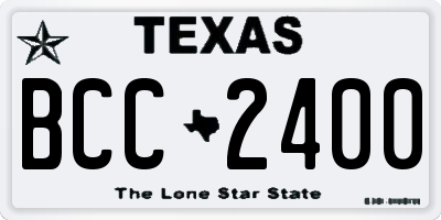 TX license plate BCC2400